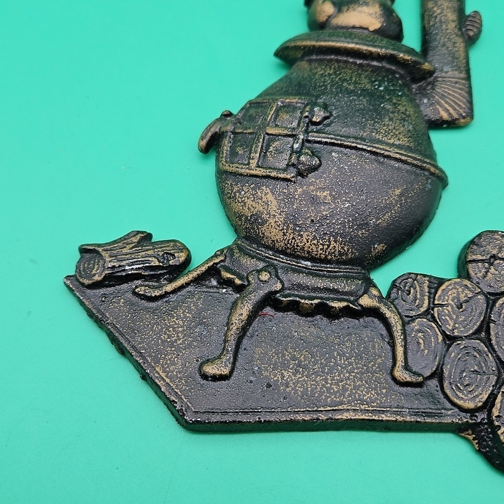 Sexton‎ Potbelly Stove Kettle Wood Metal Wall Plaque USA 804 Cast Aluminum VTG - Picture 2 of 7